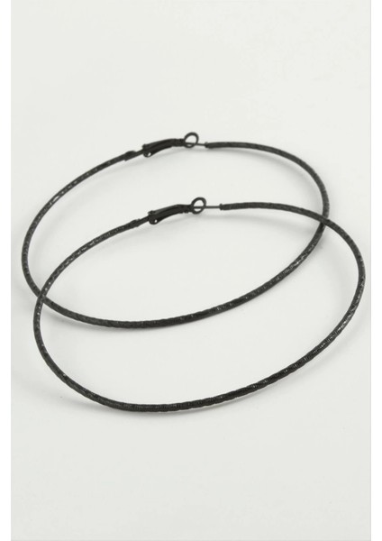 Zikzak Desenli Metal Halka Küpe 8-9-10 cm