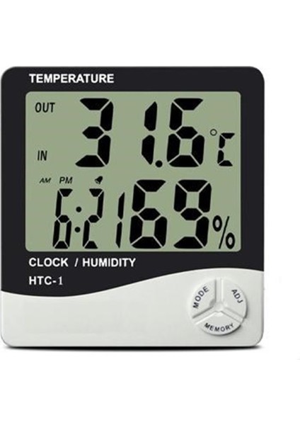 Bebek Odası Masaüstü Dijital Termometre Nem Ölçer Higrometre Saat (2818) indirimleri