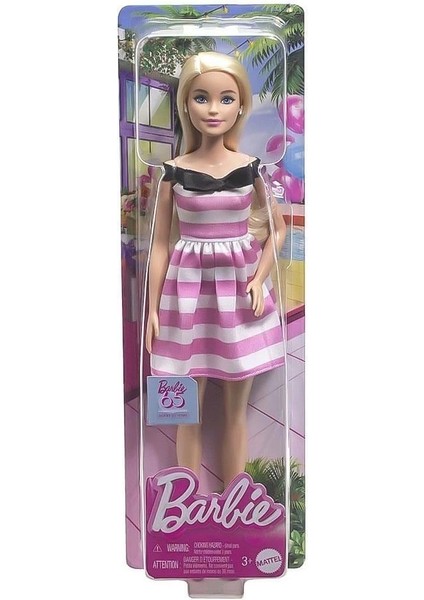 HTH66 Barbie 65.yıl Özel Pembe Elbiseli Bebek