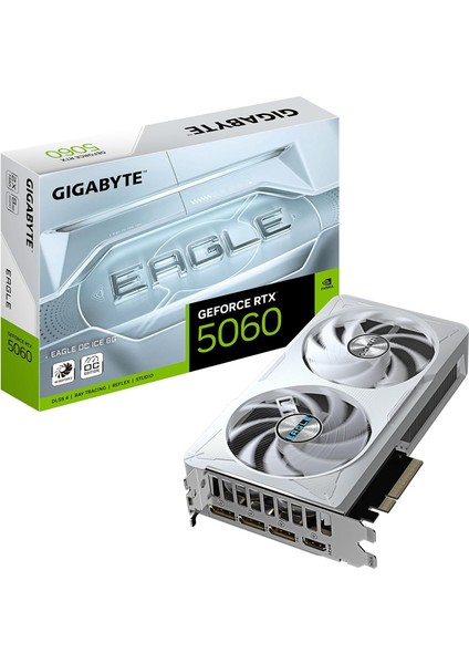 Geforce Rtx™ 5060 Eagle Oc Ice 8g 2 Fanlı Wındforce Soğutmalı Gaming Ekran Kartı - GV-N5060EAGLEOC Ice-8gd
