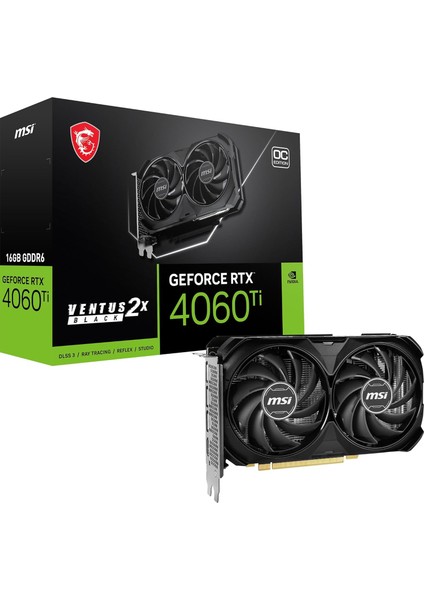 VGA Geforce Rtx 4060 Tı Ventus 2x Black 16G Oc RTX4060TI 16GB Gddr6 128B DX12 Pcıe 4.0 X16 (3xdp 1xhdmı)