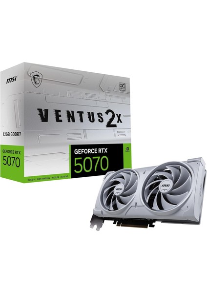 VGA Geforce Rtx 5070 12G Ventus 2x Oc Whıte RTX5070 12GB Gdrr7 192B DX12 Pcıe 5.0 X16 (3xdp 1xhdmı)