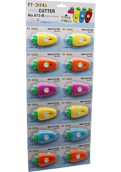 12 Adet Havuç Mini Cep - Çanta Falçata - Maket Bıçak