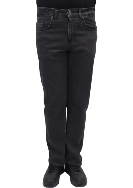 Fistan Store Erkek Füme Yüksek Bel Rahat Kesim Boru Paça Büyük Beden Jean Pantolon