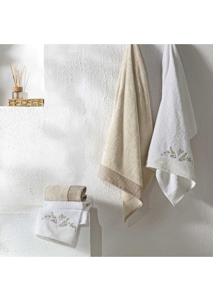 Iris Pure Cotton Pamuk Hamam Seti Krem Camel