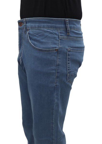 Fistan Store Erkek Mavi Yüksek Bel Rahat Kesim Boru Paça Büyük Beden Jean Pantolon modelleri