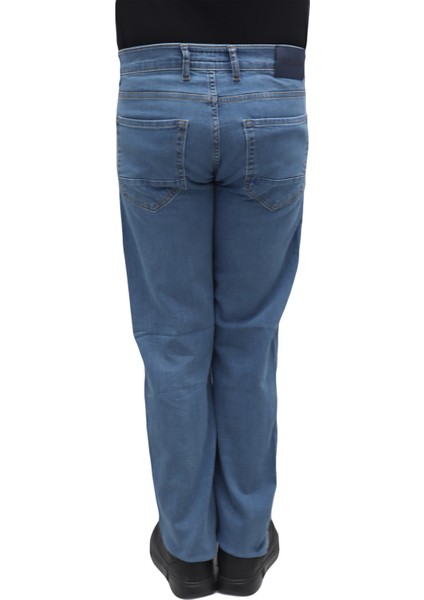 Fistan Store Erkek Mavi Yüksek Bel Rahat Kesim Boru Paça Büyük Beden Jean Pantolon fırsatları