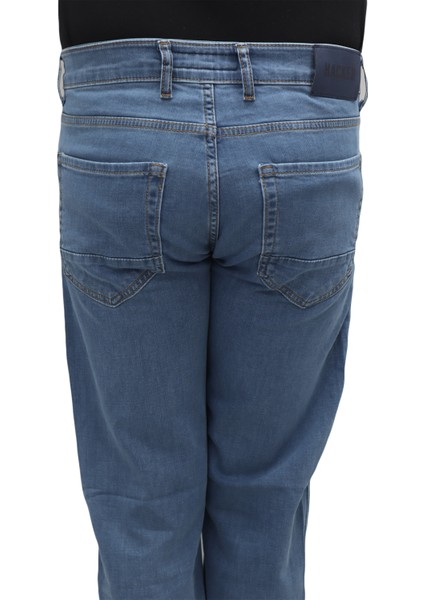 Fistan Store Erkek Mavi Yüksek Bel Rahat Kesim Boru Paça Büyük Beden Jean Pantolon indirimleri