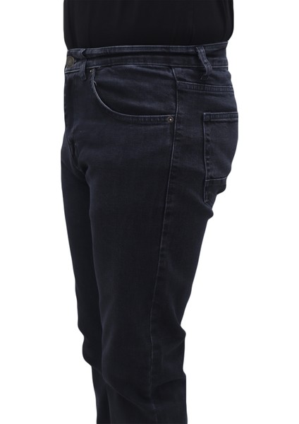 Fistan Store Erkek Lacivert Normal Bel Normal Kesim Boru Paça Büyük Beden Jean Pantolon modelleri