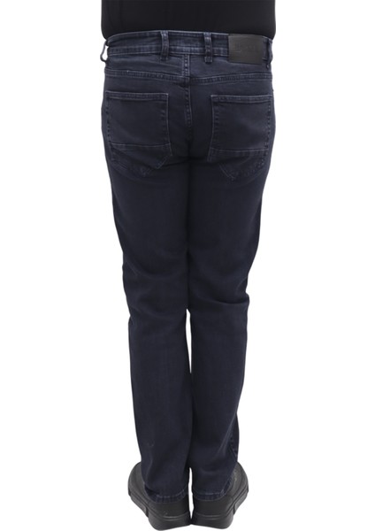 Fistan Store Erkek Lacivert Normal Bel Normal Kesim Boru Paça Büyük Beden Jean Pantolon fırsatları