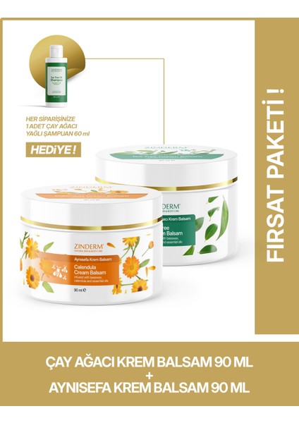 Çay Ağacı Yağı Kremi Balsamı ve Aynısefa Yağı Kremi Balsamı 90ML