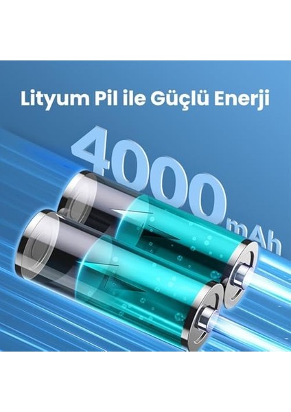 150PSI 4000MAH Şarjlı Taşınabilir Hava Pompası Araç Lastik, Bisiklet, Top Şişirme (Powerbank+Led Lamba+Lcd Ekran) fiyatları