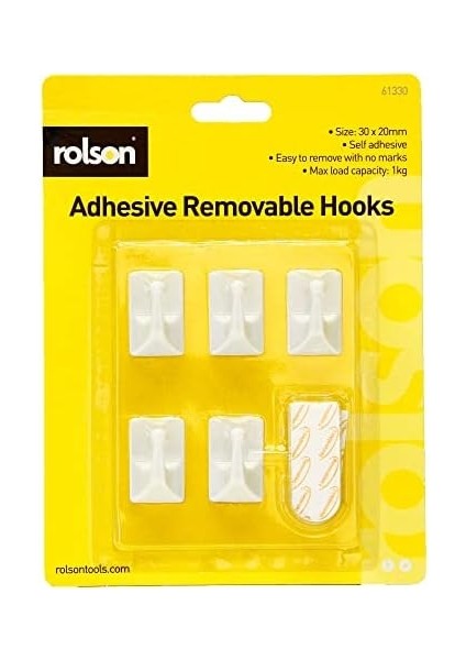 61330 5 Pc 30 x 20 mm Removable Adhesive Hooks modelleri