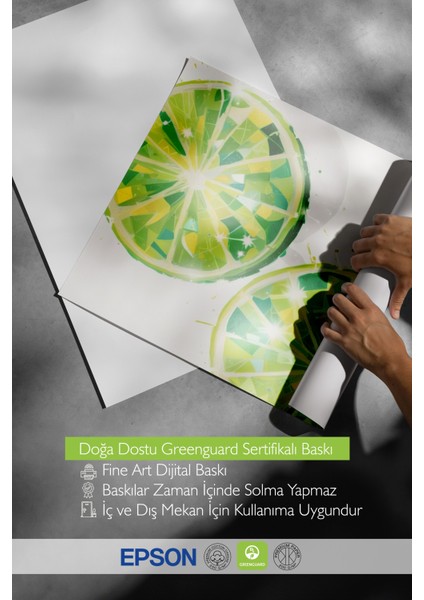 Ahşap Çerçeveli Tablo, Dilim Lime Detaylı Grafik, Mutfak Dekoru Poster No: 109437