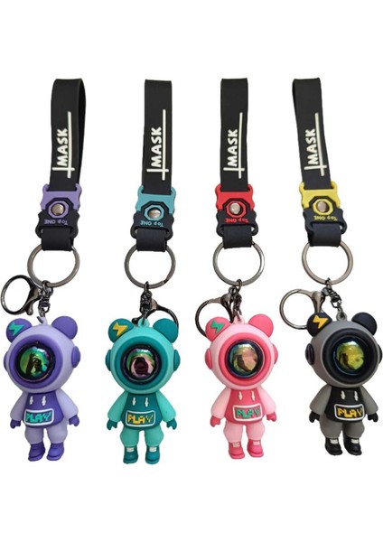 Mini Astronot Figür Anahtarlık 4'lü
