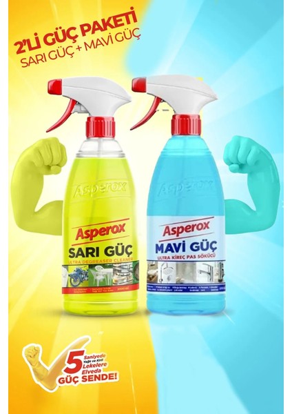 Sarı Güç 1 Litre Asperox Mavi Güç 1 Litre Süper Ikili