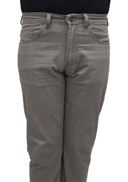 Fistan Store Erkek Koyu Bej Yüksek Bel Rahat Kesim Boru Paça Büyük Beden Jean Pantolon fiyatları