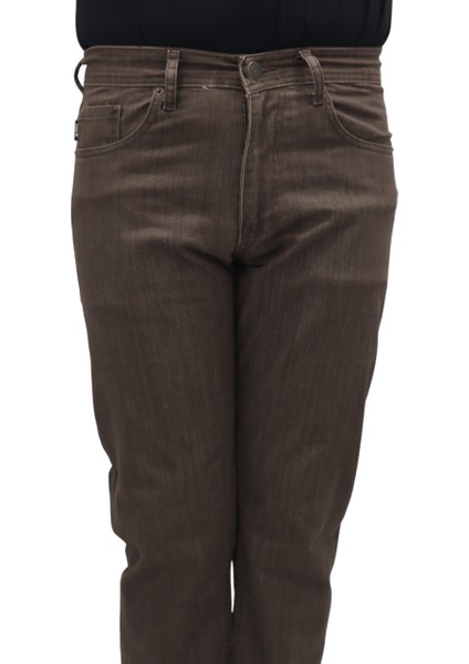 Fistan Store Erkek Kahverengi Normal Bel Normal Kesim Boru Paça Büyük Beden Jean Pantolon fiyatları
