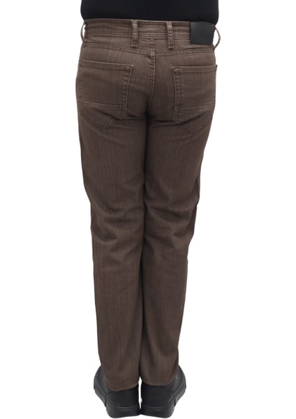 Fistan Store Erkek Kahverengi Normal Bel Normal Kesim Boru Paça Büyük Beden Jean Pantolon fırsatları