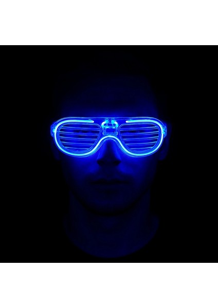 Mavi LED Işıklı Parti Gözlüğü - Neon Glow Şerit Gözlük 3 Modlu (4887) fiyatları