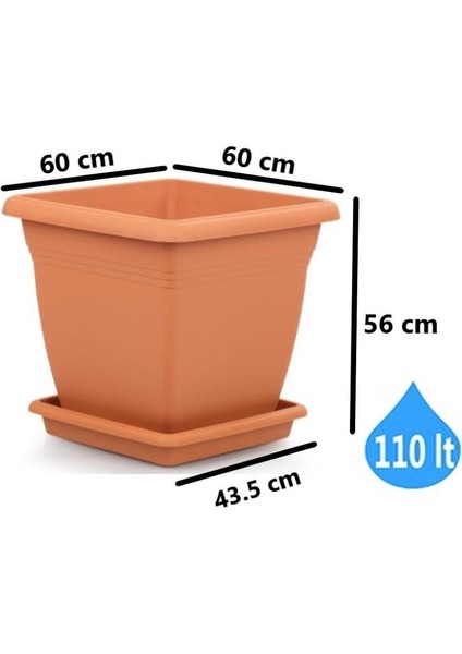 SO-VK06 Villa Kare Tabaklı Saksı Takımı 110 Lt Kiremit 3 Adet fiyatları