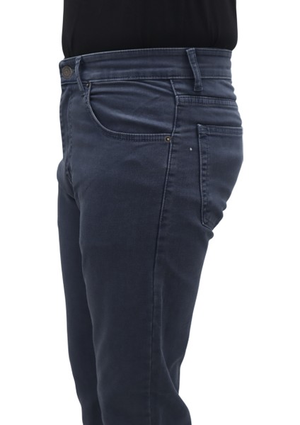 Fistan Store Erkek Lacivert Yüksek Bel Rahat Kesim Boru Paça Büyük Beden Jean Pantolon modelleri