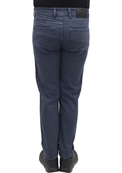 Fistan Store Erkek Lacivert Yüksek Bel Rahat Kesim Boru Paça Büyük Beden Jean Pantolon fırsatları