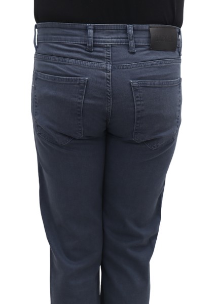 Fistan Store Erkek Lacivert Yüksek Bel Rahat Kesim Boru Paça Büyük Beden Jean Pantolon indirimleri
