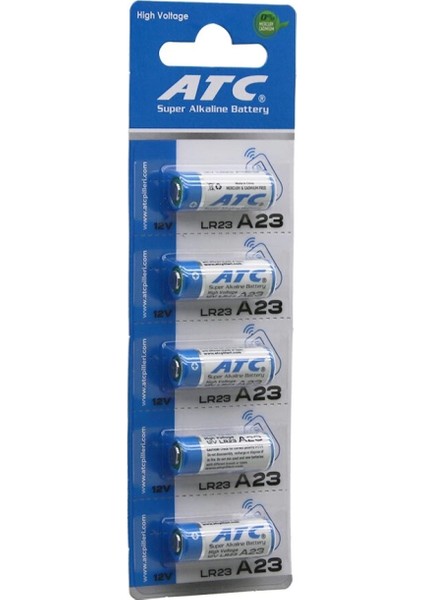 Atc Super Alkaline Battery A23 - 23A LR23 Araç - Oto Kumanda Pili 12V 5li Kart (4887)