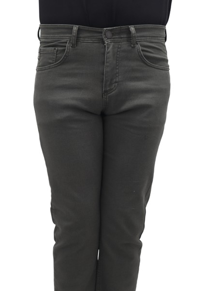 Fistan Store Erkek Yeşil Yüksek Bel Rahat Kesim Boru Paça Büyük Beden Jean Pantolon fiyatları