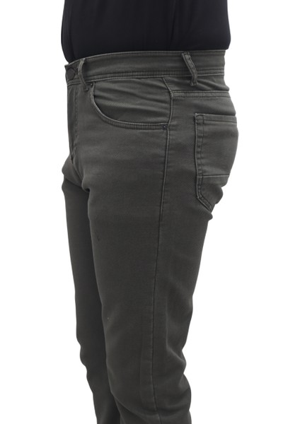 Fistan Store Erkek Yeşil Yüksek Bel Rahat Kesim Boru Paça Büyük Beden Jean Pantolon modelleri