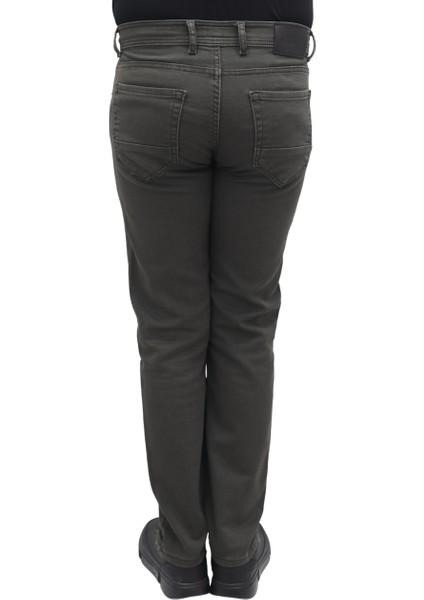 Fistan Store Erkek Yeşil Yüksek Bel Rahat Kesim Boru Paça Büyük Beden Jean Pantolon fırsatları