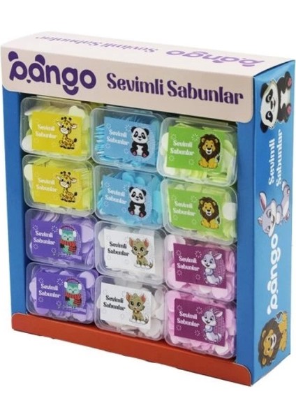 36 Kutu Sevimli Sabunlar Mini=1.2-1.5 cm Seyahat - Piknik - Okulda 160 Pcs ± 10 Mix:Kalp- Yuvarlak-Çiçek (4887)