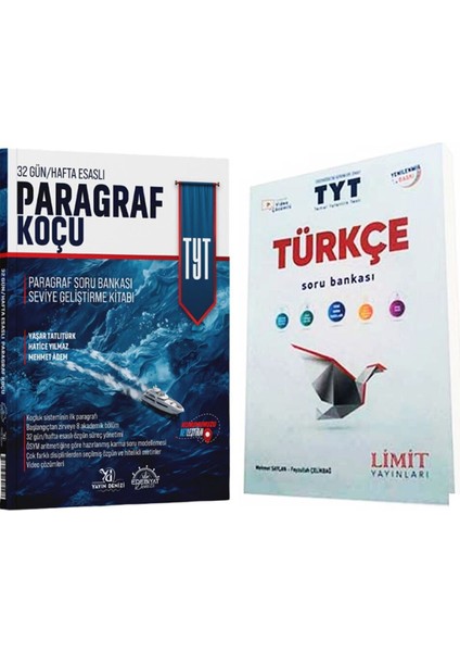 Limit Tyt Türkçe ve Edebiyat Denizi Tyt Paragraf Koçu Soru Bankası Seti 2 Kitap