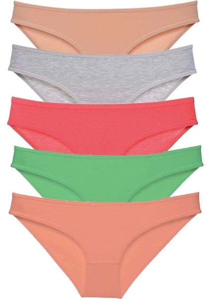 5 Adet Eko Set Likralı Kadın Slip Külot Soft Renkler