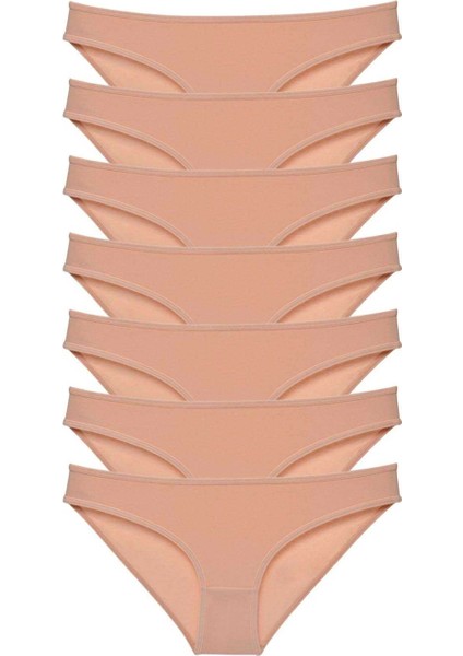 7 Adet Süper Eko Set Likralı Kadın Slip Külot Ten