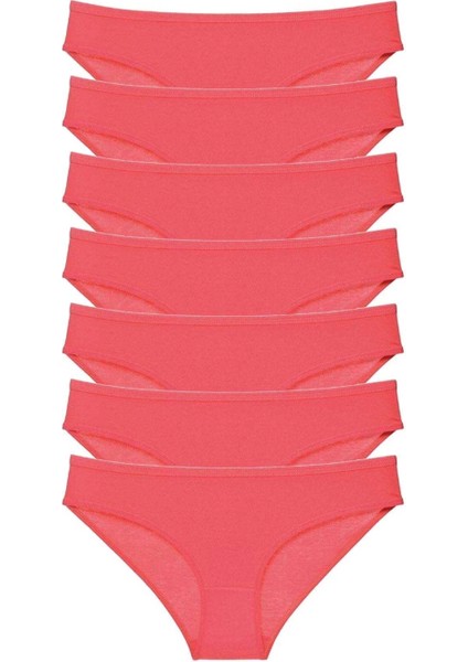 7 Adet Süper Eko Set Likralı Kadın Slip Külot Fuşya