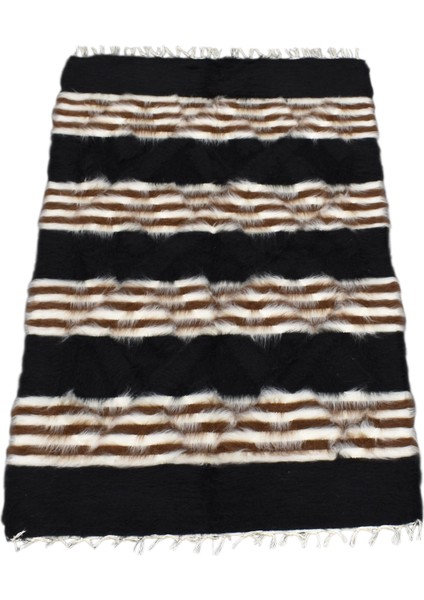 Yeni El Dokuma Nadide Çizgili Tiftik Yün Siirt Kilimi 6249