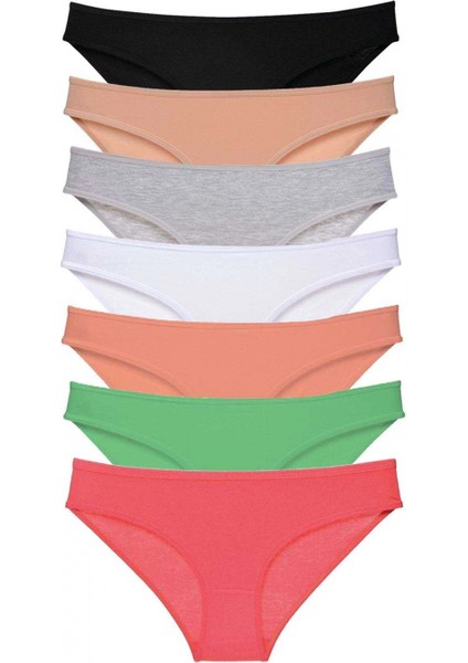 7 Adet Süper Eko Set Likralı Kadın Slip Külot Set 7
