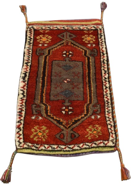 Antika El Dokuma Nadir Çift Yüzlü Malatya Yün Halı Yastık 6415