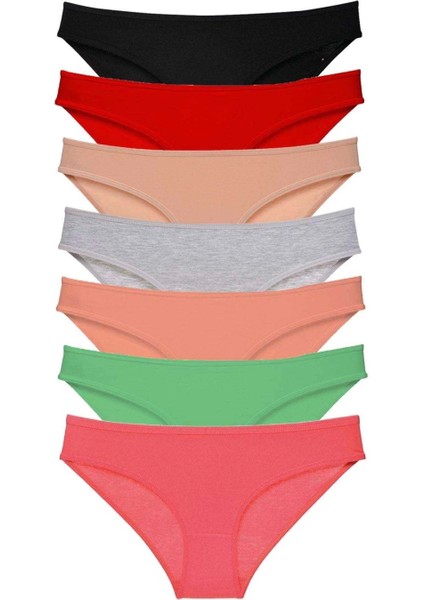 7 Adet Süper Eko Set Likralı Kadın Slip Külot Set 4