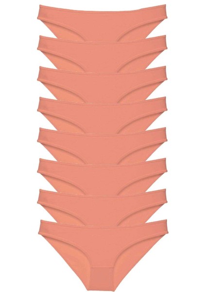 8 Adet Süper Eko Set Likralı Kadın Slip Külot Pudra