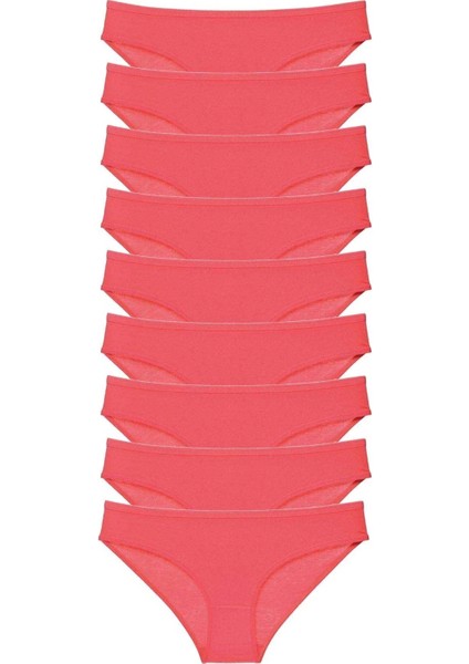 9 Adet Süper Eko Set Likralı Kadın Slip Külot Fuşya