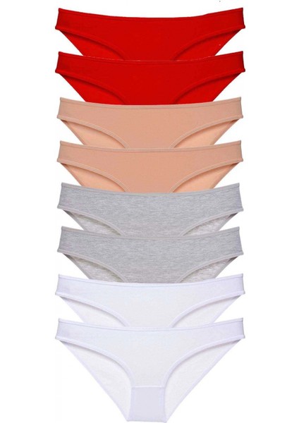 8 Adet Süper Eko Set Likralı Kadın Slip Külot 532