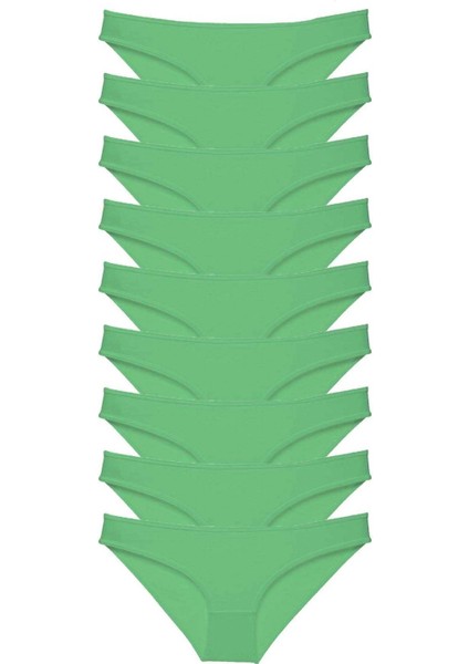 9 Adet Süper Eko Set Likralı Kadın Slip Külot Yeşil