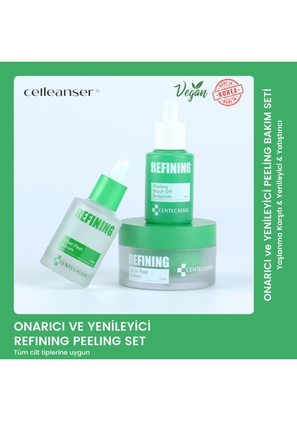 Cilt Elastikiyetini Artıran& Yenileyici & Onarıcı & Yatıştırıcı Refining Peeling Bakım Seti