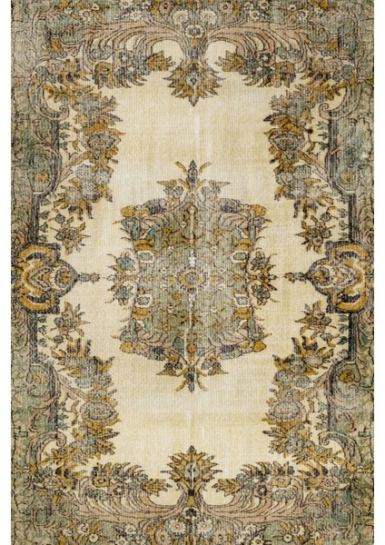 Yeşil Klasik Etnik Modern Desenli Pamuk Makinada Yıkanabilir Hav Toz Vermez Leke Tutmayan Kaymaz Taban Dijital Makine Baskı Salon Yolluk Mutfak Halı