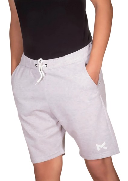 Gri Erkek Pamuklu Şort Çift Cepli