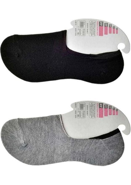 Siyah ve Gri Kadın Babet Çorap 15 Çift modelleri