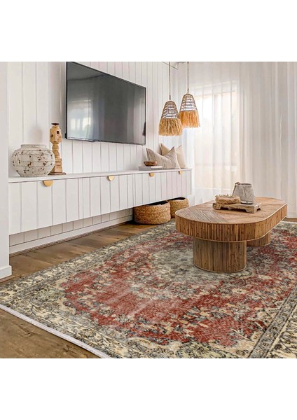 Bordo Klasik Etnik Modern Desenli Pamuk Makinada Yıkanabilir Hav Toz Vermez Leke Tutmayan Kaymaz Taban Dijital Makine Baskı Salon Yolluk Mutfak Halı modelleri